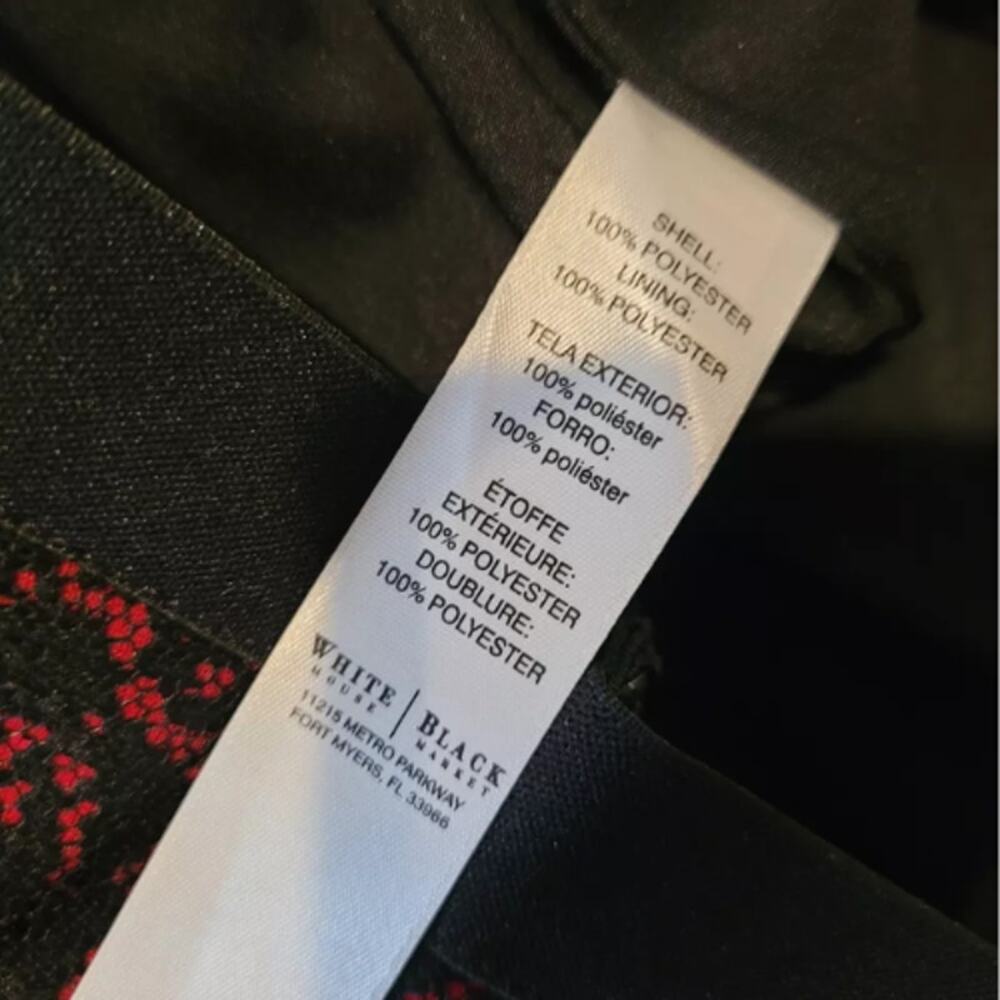 White House Black Market Knee-Length A-Line Skirt Red & Black EUC Size 0 - Picture 6 of 6